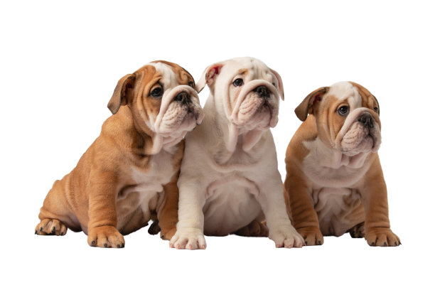 白色背景上的小英国斗牛犬图片下载