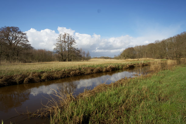 波澜起伏的河流在德伦特的河流景观图片下载