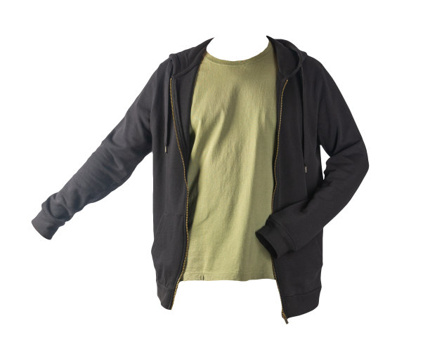 运动衫与铁拉链与帽衫和t恤孤立的白色背景。运动风格图片下载