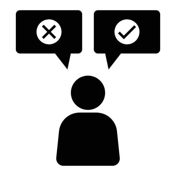 人类决策的概念，同意或不同意向量图标是否设计图片下载