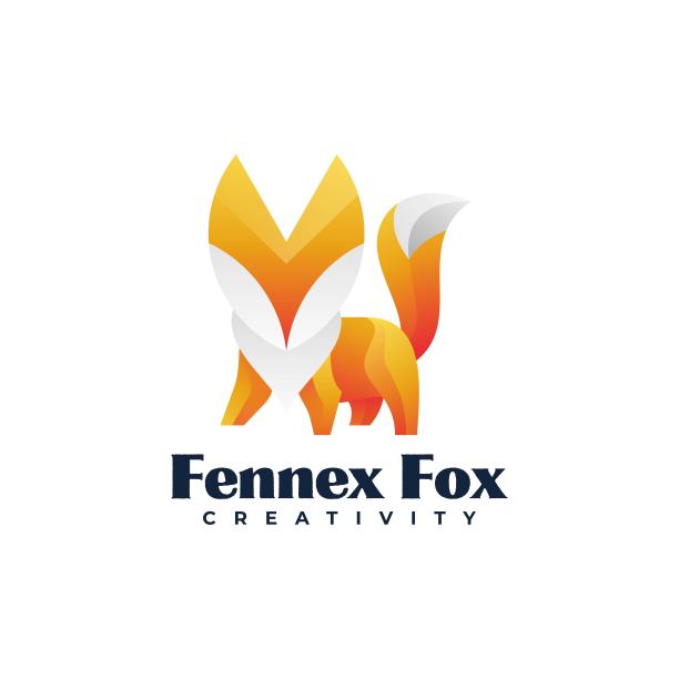 矢量插图狐狸梯度彩色风格。图片下载