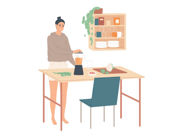 妇女在厨房里做饭用图片下载