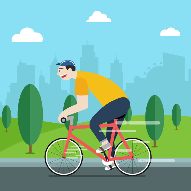 度假时在城市里骑自行车图片下载