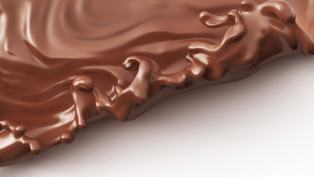 巧克力飞溅孤立背景。三维演示图片下载