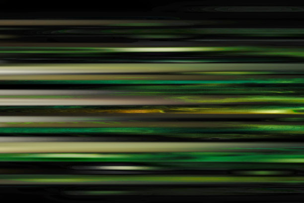 绿色抽象运动模糊背景。恐怖图案与颜色线。不同的深浅和厚度。金属花纹行业，技术背景。三维演示图片下载