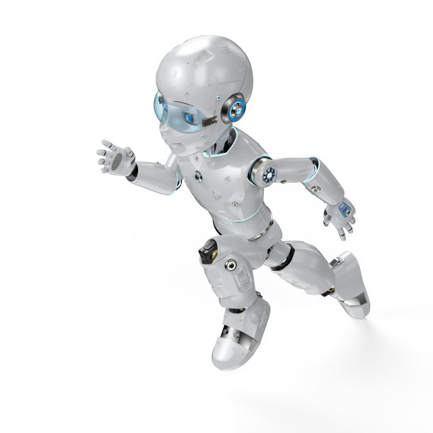 可爱的机器人与卡通人物图片下载