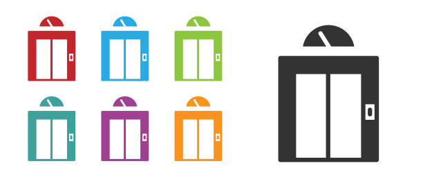 黑色升降机图标孤立在白色背景图片下载