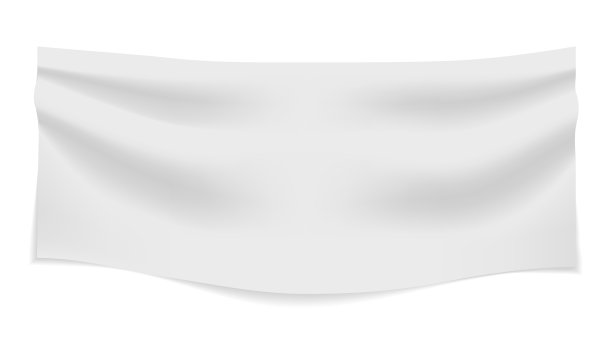 白色的纺织品横幅与折叠织物空图片下载