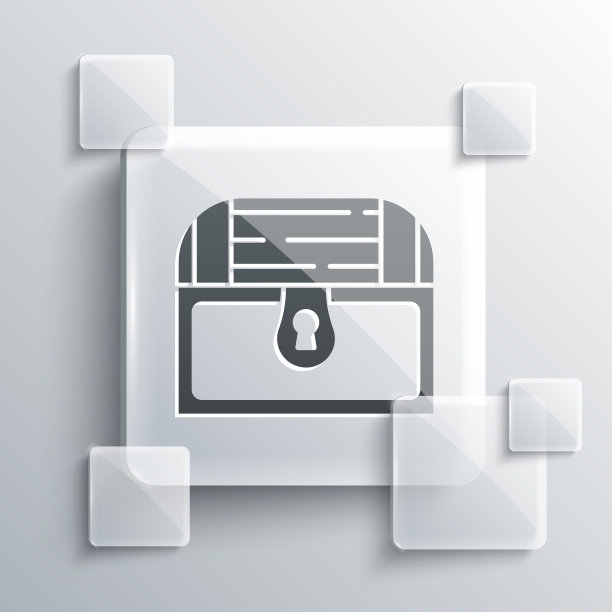 灰色古董宝箱图标孤立在灰色图片下载