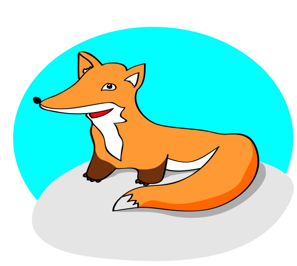 可爱的卡通向量狐狸在雪地上图片下载