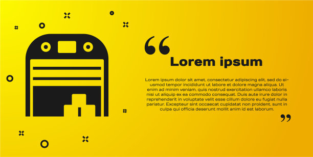 黑色机库图标被黄色隔离图片下载