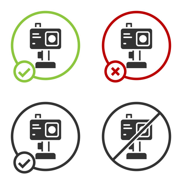 黑色行动极端相机图标孤立在白色图片下载