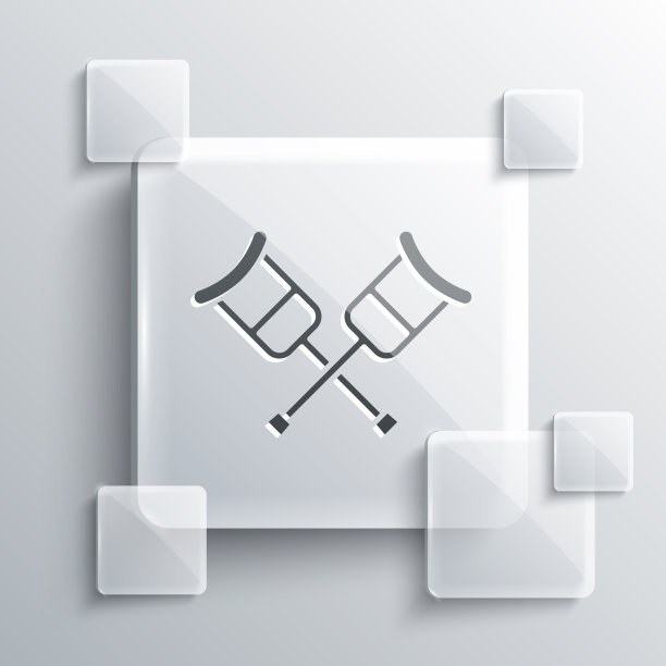 灰色拐杖或拐杖图标孤立在灰色图片下载