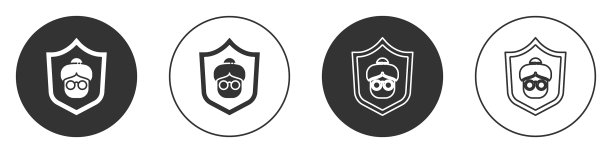 黑人祖母图标孤立在白色上图片下载