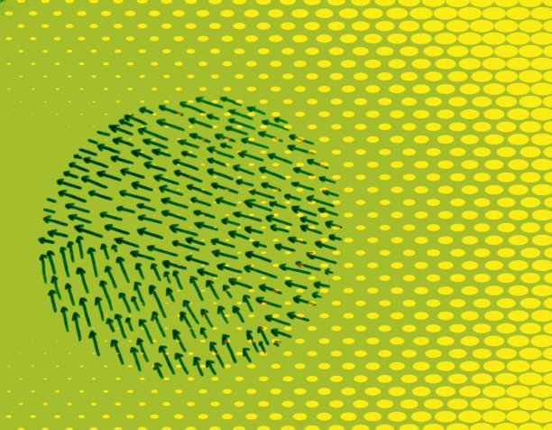 风格化插图的病毒感染在黄色和绿色的许多组成部分图片下载