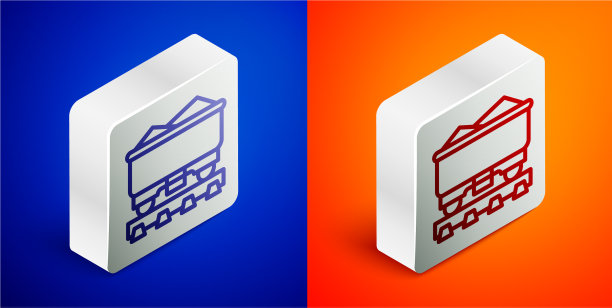 等距线上煤车图标孤立图片下载