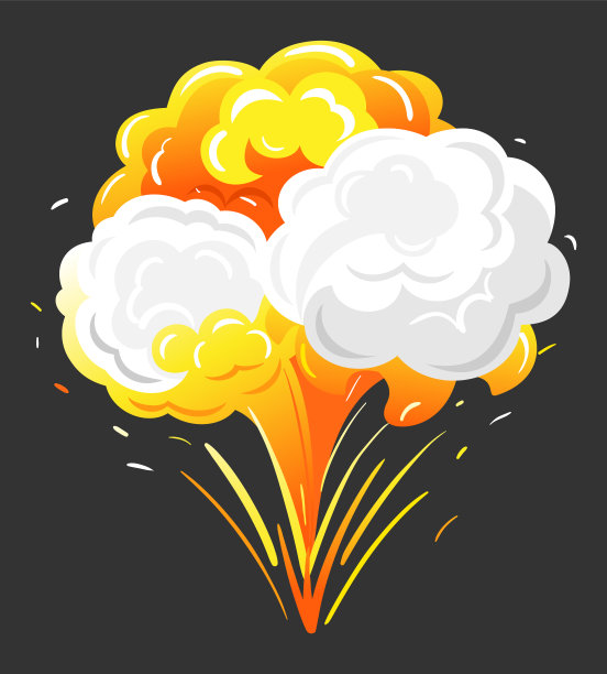 大爆炸，爆炸与橙色云的影响图片下载