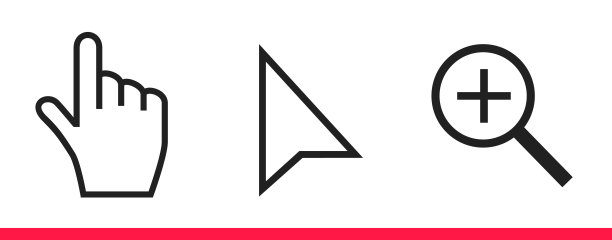 黑白箭头，手和放大镜鼠标光标图标矢量插图设置图片下载