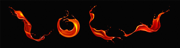 矢量现实溅番茄汁或熔岩图片下载