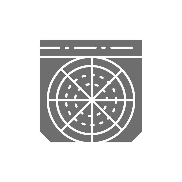 披萨盒，快餐外卖灰色图标。图片下载