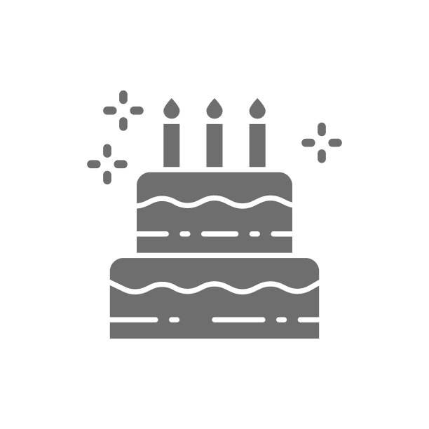 生日蛋糕，节日蛋糕，甜蜜的灰色图标。图片下载