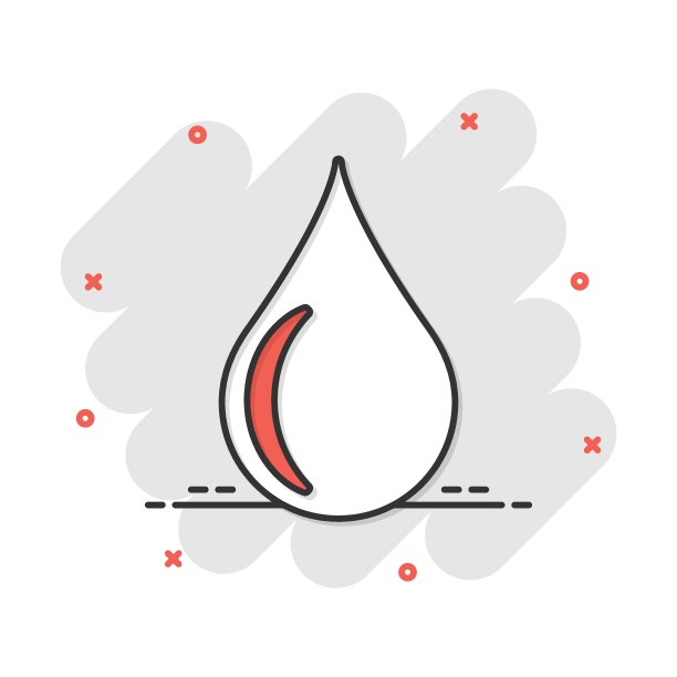 漫画风格的水滴图标。雨滴矢量卡通插图象形图。水滴水滴经营理念飞溅效果。图片下载