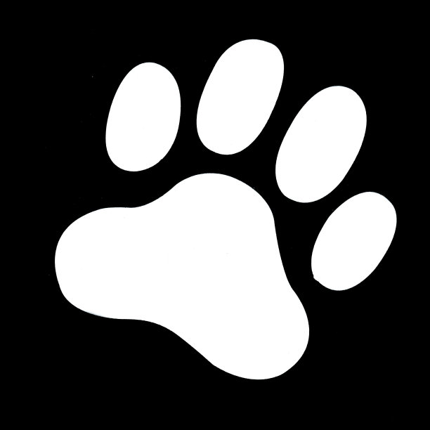 白色的爪印轮廓图片下载