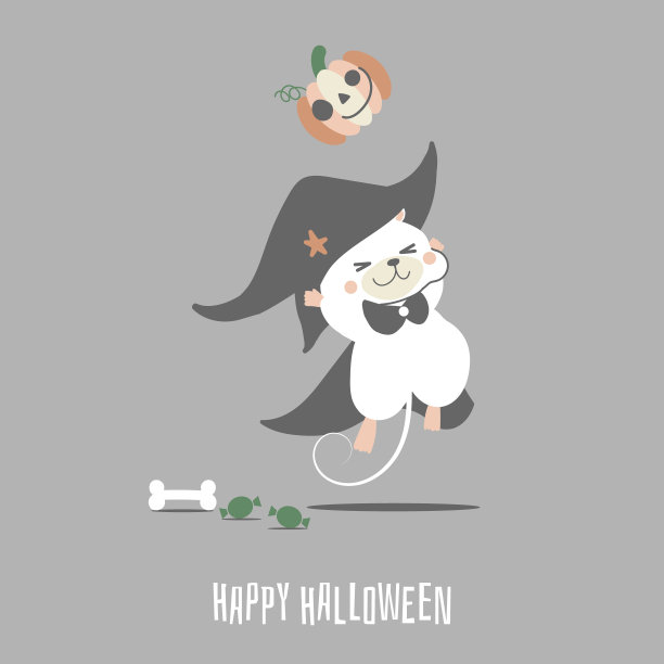 和可爱的仓鼠和南瓜一起，万圣节节日快乐素材图片