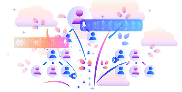 人们通过语音信息、音频聊天应用、社交媒体、在线交流进行交流图片下载