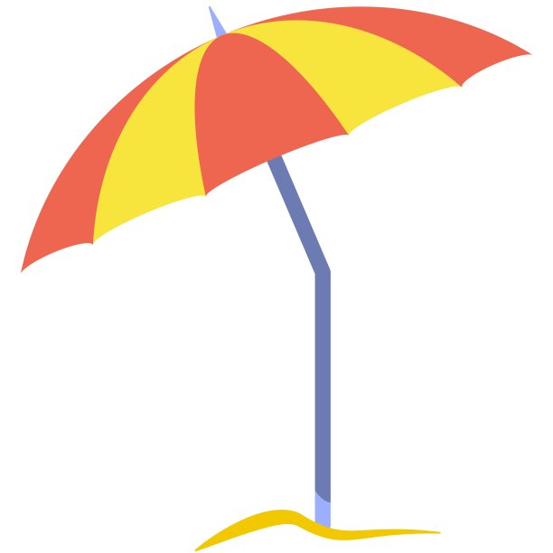 沙滩伞矢，遮阳伞避夏日阳光图片下载