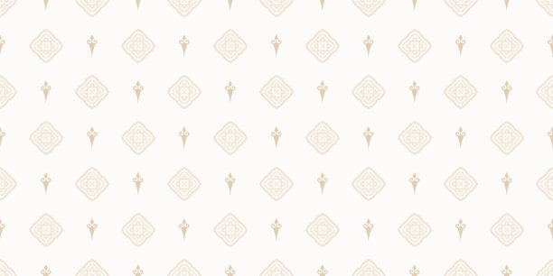 背景图案无缝墙纸与米色装饰在白色的背景。矢量图形图片下载