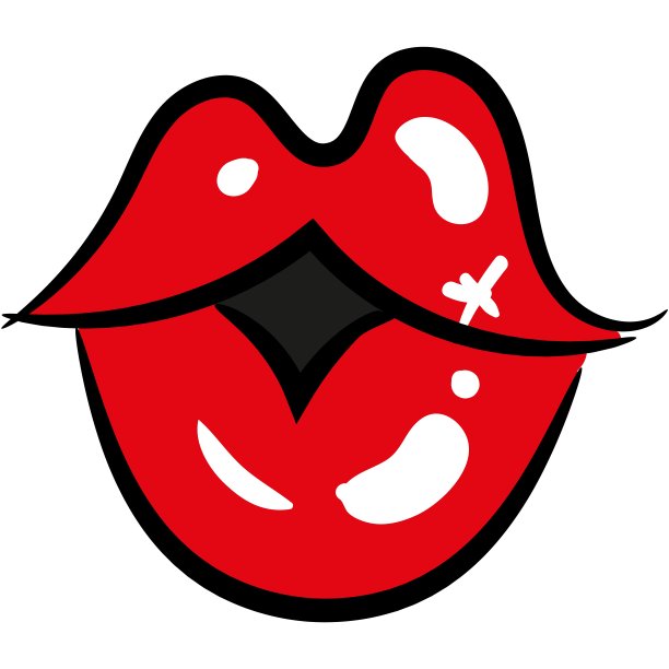 哇，性感的红色女孩嘴唇矢量插图在白色的背景图片下载