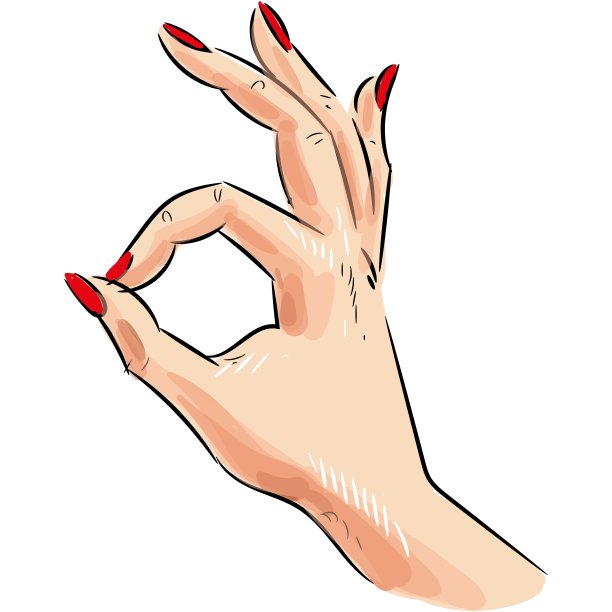 女人的手势ok手势向量图标在白色图片下载