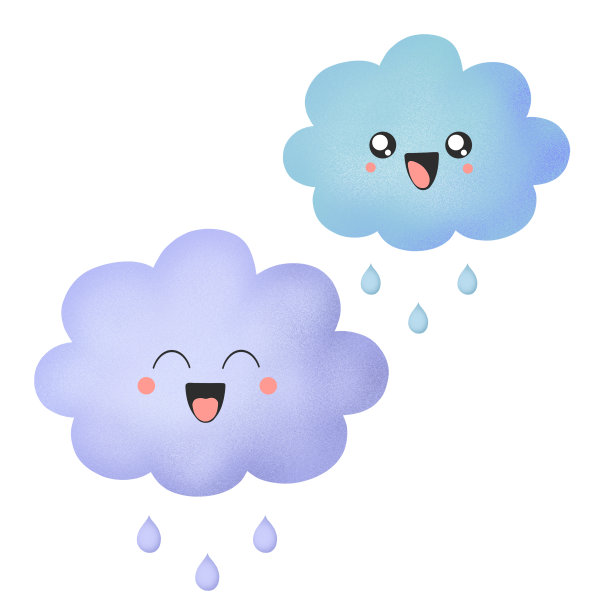 一套可爱的卡哇伊风格的云彩图片下载