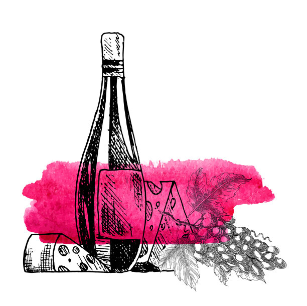 葡萄酒葡萄瓶奶酪葡萄树枝图片下载