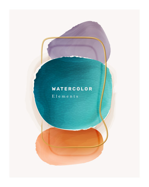 笔刷形状框架抽象水彩斑点孤立的3d纹理，海报或横幅封面设计元素。矢量几何颜色背景，纹理画笔绘制的模式，粉彩画笔圈图片下载