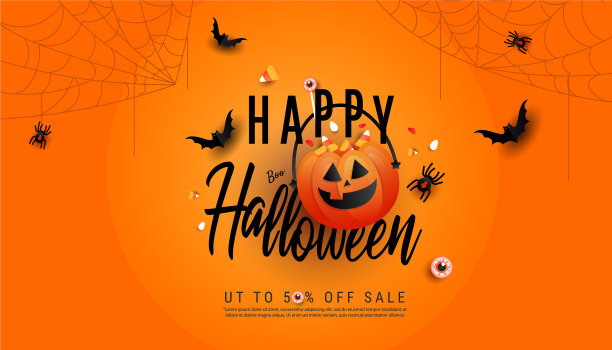 万圣节促销横幅背景万圣节快乐图片下载