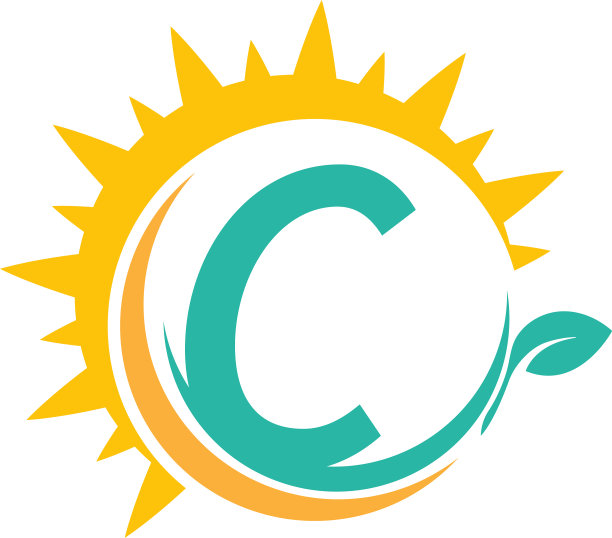 字母c图标与叶子标志结合而成图片下载