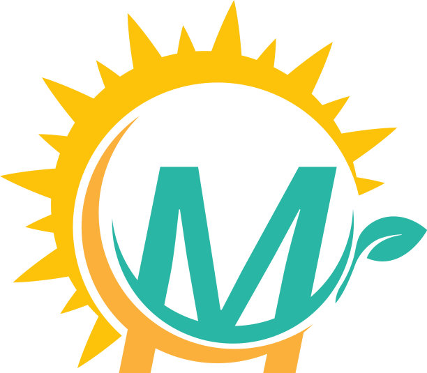 字母m图标标志与叶子相结合图片下载