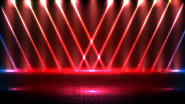抽象的未来主义背景红色空荡舞台舞台舞台舞台聚光灯舞台背景图片下载