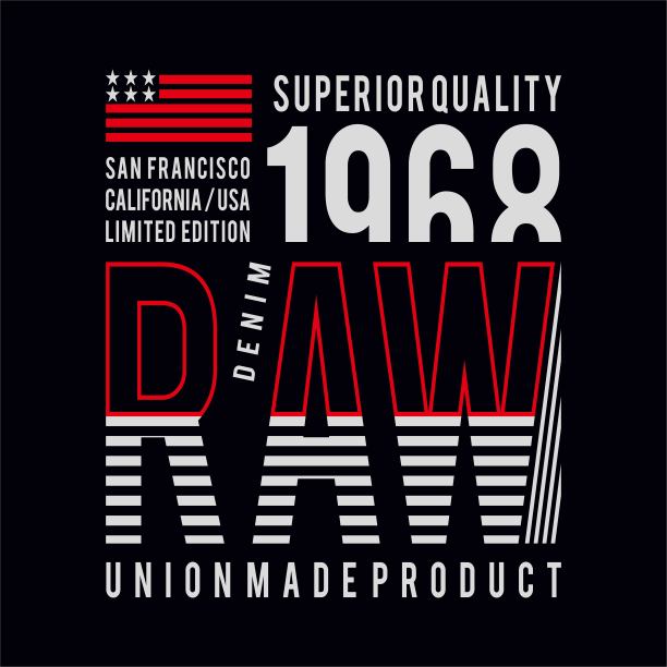 矢量插图的一个主题的美国牛仔裤，牛仔布和生。印刷，t恤图形，印刷图片下载