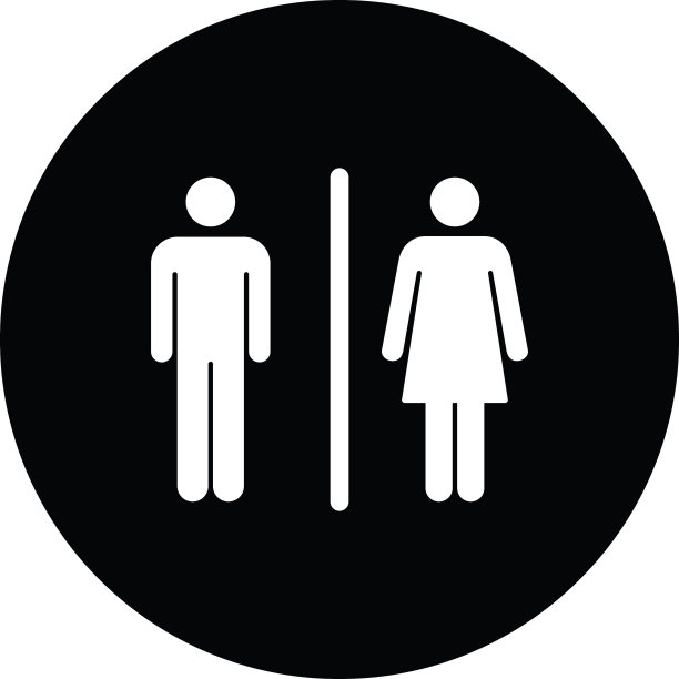洗手间标志上有男女标志图片下载