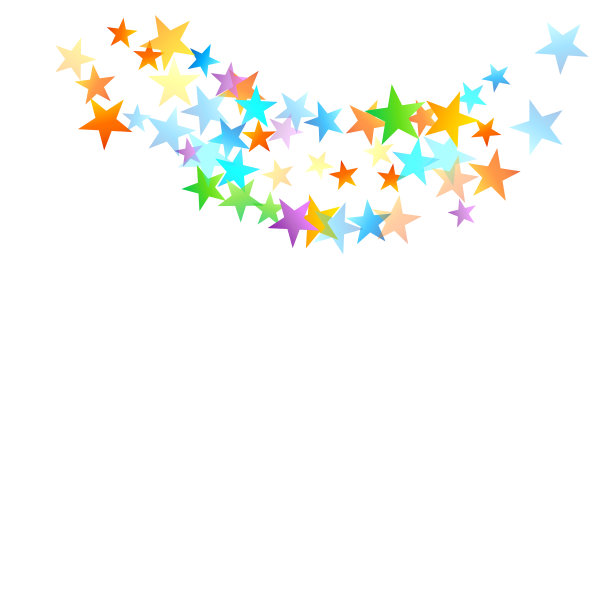 彩虹喜庆五彩缤纷，星光飘洒图片下载