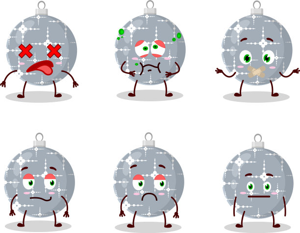 圣诞球灰色卡通人物与没有图片下载