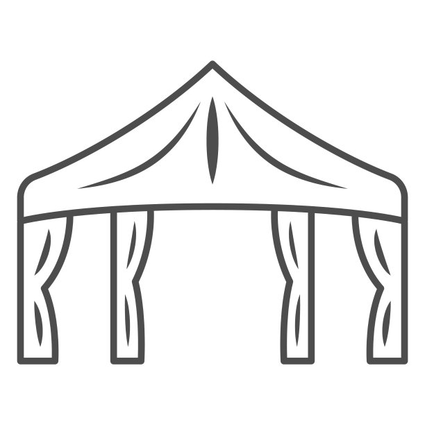 帐篷细线图标啤酒节概念派对图片下载