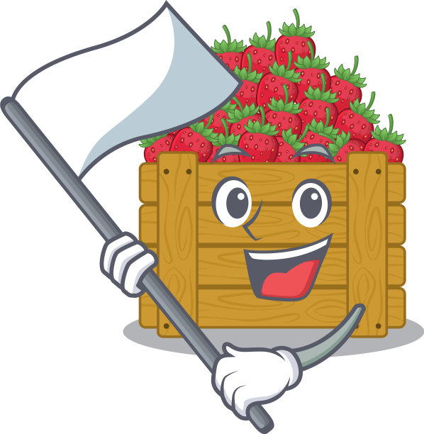 草莓水果盒卡通人物设计图片下载