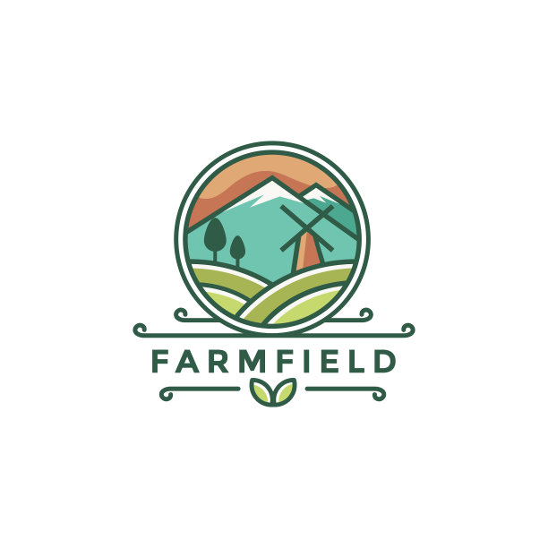 多彩的农场景观标志图标模板图片下载