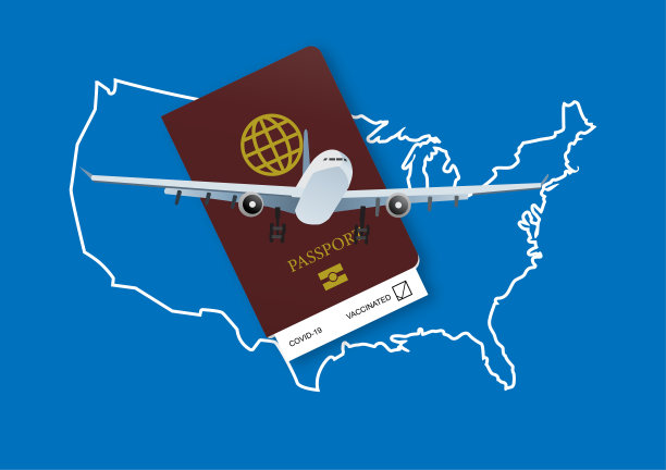 在接种covid -19疫苗后，重新开放持有健康护照的美国航班。图片下载