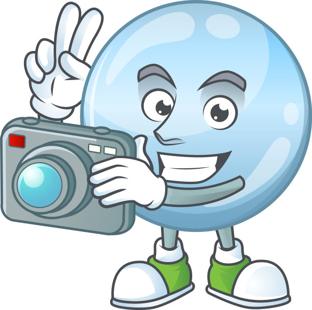 胶原液滴摄影师吉祥物设计图片下载