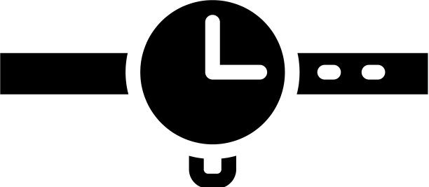 黑色腕表图标孤立在白色上图片下载